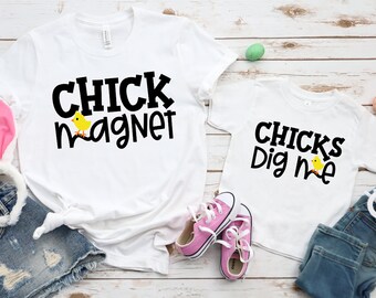 Chick Magnet Shirt, Boys Easter Shirts, Chicks Dig Me Shirt, Funny Easter Shirts, Easter Day Shirt, Cute Easter Shirt, Kids Easter Shirts