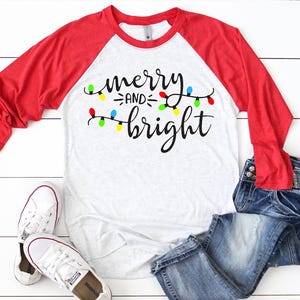 Christmas Shirt, Merry and Bright Shirt, Women's Holiday Shirt, Christmas Tees, Cute Christmas Tees, Matching Christmas Shirts, Believe Tee