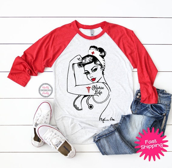 Rosie The Riveter Graphic T Shirt For Nurse Rosie The Riveter Graphic T Shirt For Nurse