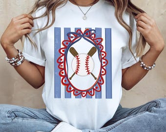 Baseball Shirt, Baseball Strip Shirt, Baseball Mom Shirt, Baseball Dad Shirt, Baseball Game Day Tee, Sports Mom Shirt, Retro Baseball, Ball