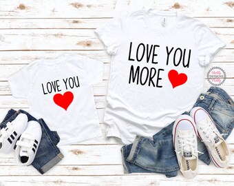 Valentine Matching Shirts, Mommy And Me Shirts, Matching Shirts, Love You More, Mother And Daughter Shirts, Valentine Shirt, Bestie Shirt