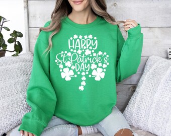 Happy St Patrick's Day Sweatshirt, Lucky Sweatshirt, St Patty's Shirt, Irish Sweatshirt, Shenanigans Shirt, Cute St Patricks Day Shirt