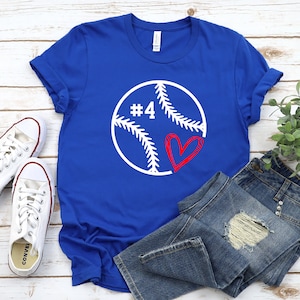 Baseball Shirts, Baseball Number Shirt, Custom Baseball Shirts, Baseball Mom Shirt, Baseball Heart Shirt, Love Baseball Shirt, Game Day Tees