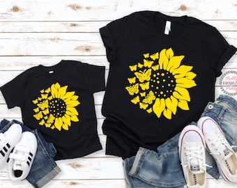 mommy and me sunflower shirts