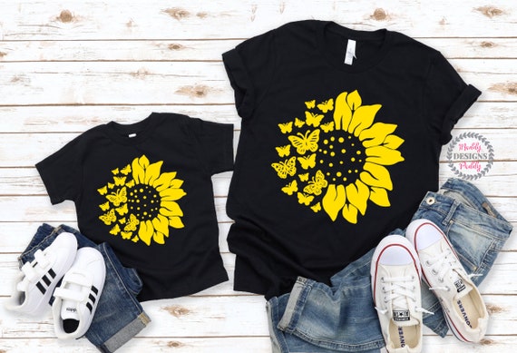 Mommy and Me Shirts, Sunflower Shirt, Mother and Daughter Shirts, Matching Shirts, Butterfly Shirt, Mom and Me Shirts, Mother's Day Shirt
