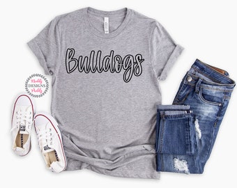 Bulldogs Shirt, Mascot Shirt, Custom School Mascot Shirt, School Spirit Shirt, School Team Shirt, Personalized School Shirts, Game Day Tee