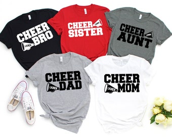 Custom Cheer Shirt, Cheer Mom Shirt, Cheer Dad Shirt, Cheer Sister Shirt, Cheer Bro Shirt, Cheer Aunt Shirt, Cute Cheer Shirt, Football Tees