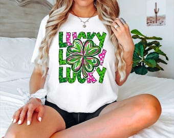 Lucky Shirt, St Patrick's Day Shirt, Shamrock Shirt, Four Leaf Clover Tee, St Paddy's Day Shirt, Lucky Irish Shirt, Shenanigans