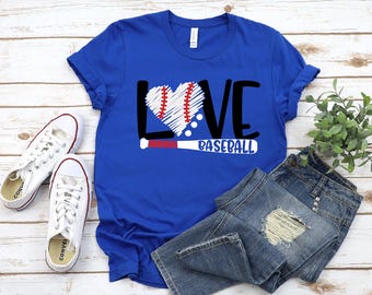 Baseball Shirt, Baseball Mom Shirt, Baseball Heart Shirt, Love Baseball Shirt, Baseball Fan Shirt, Baseball Tees, Sports Mom Tees