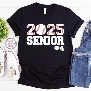 Baseball Shirts, Baseball Senior Shirt, Baseball Mom Shirt, Senior 2025, Game Day Shirt, Senior Mom Shirt, Baseball Dad Shirt, Class of 2025 Black