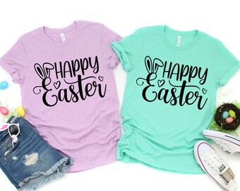 Happy Easter Shirt, Easter Shirt, Mother and Daughter Shirts, Rabbit Shirt, Family Matching Shirts, Easter Bunny Shirt, Cute Easter Shirts