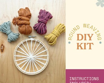 Rond weefpakket voor beginners | Zomer DIY rond weven | Kleurrijke weefbenodigdheden | Creatief cadeau-idee | Leraarcadeau | Kindvriendelijk ambacht