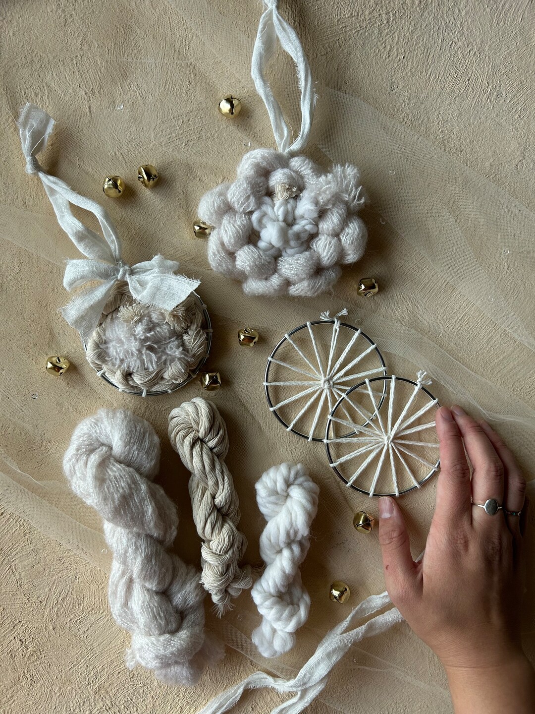 DIY Round Ornament Kit Make Your Own Ornament Neutral Ornament Supplies