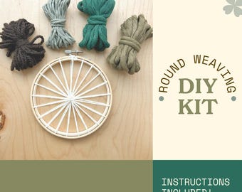 Rond weefpakket voor beginners | Zomer DIY rond weven | Kleurrijke weefbenodigdheden | Creatief cadeau-idee | Leraarcadeau | Kindvriendelijk ambacht