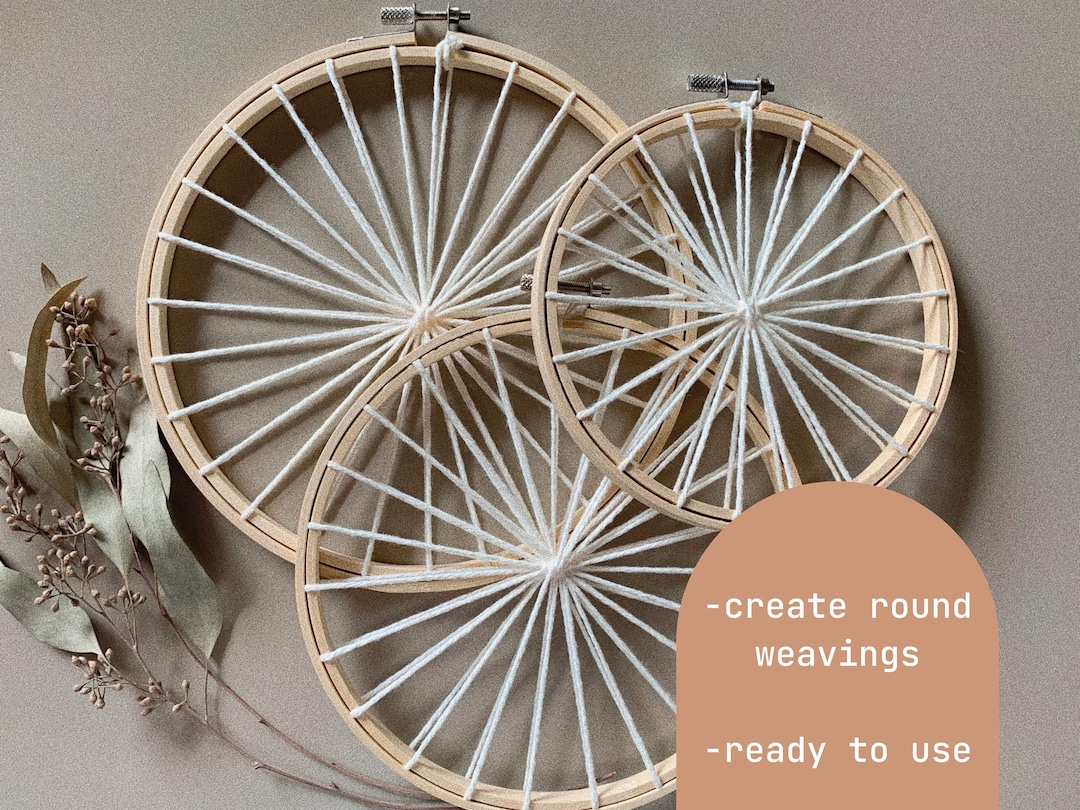 Prewarped Hoops 6, 7, 8 / DIY Round Weaving Kit / Set of Three / Round Wall Decor Etsy