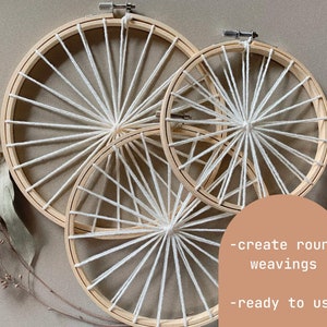 Pre-Warped Hoops: 6”, 7”, 8” / DIY Round Weaving Kit / Set of Three / Round Wall Decor