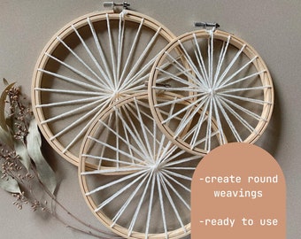 Voorgevormde hoepels: 6", 7", 8" / zelfgemaakt rond weefpakket / set van drie / ronde wanddecoratie