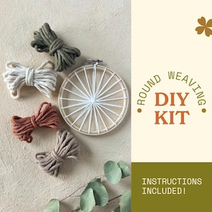 Beginner Round Weaving Kit | DIY Round Weaving Kit | Make Your Own Weaving | Weaving Supplies | Learn How to Weave with Instructions