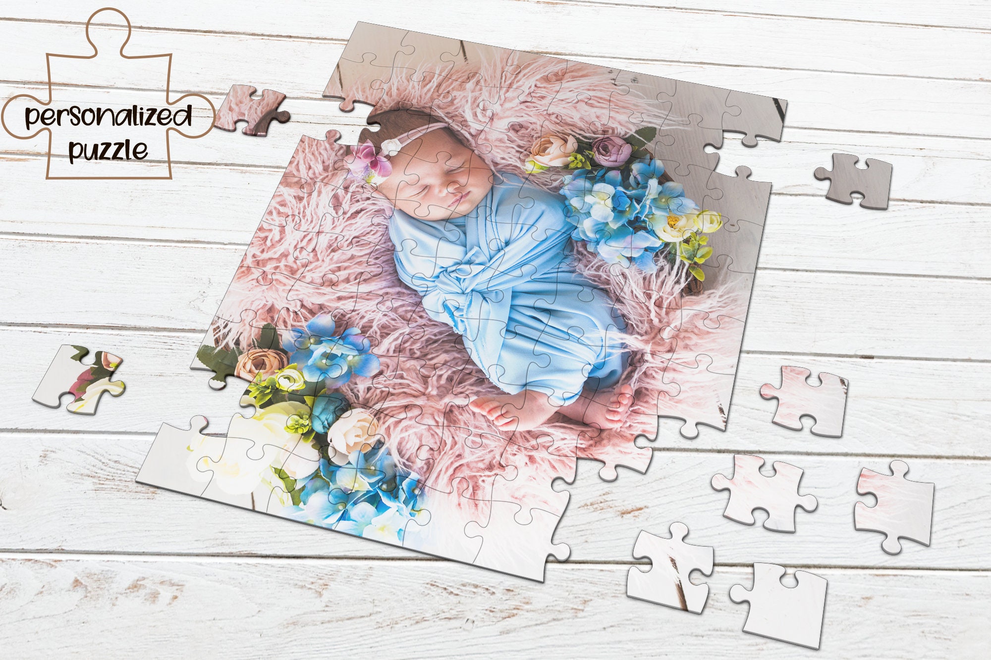Newborn Baby Personalized Jigsaw Puzzle Custom Photo Puzzle Etsy