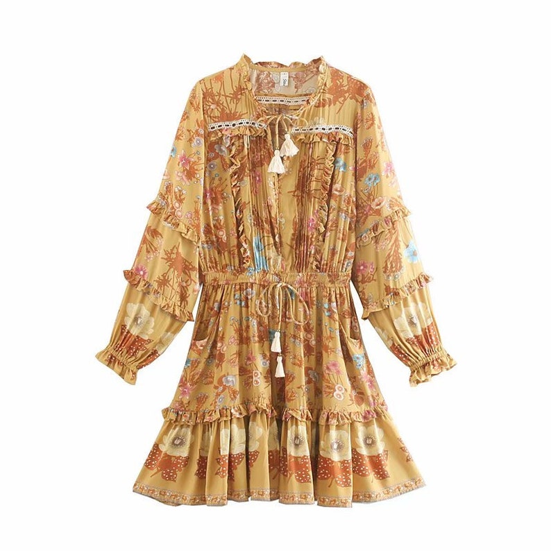 Boho Kimono Sleeve Dress Bohemian Hippie