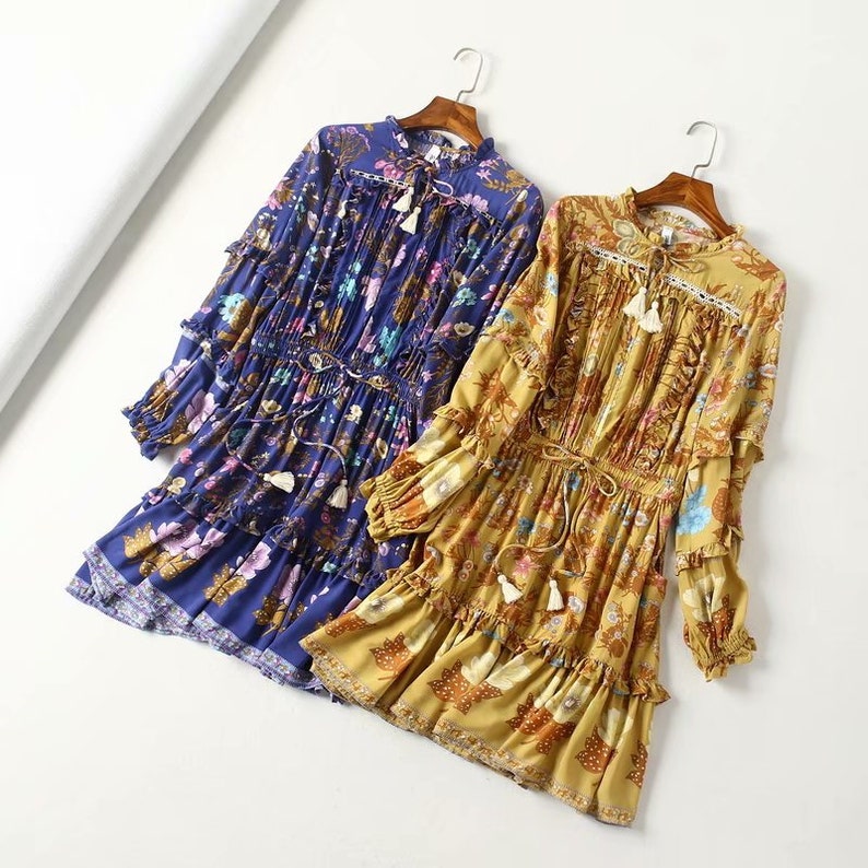 Boho Kimono Sleeve Dress Bohemian Hippie