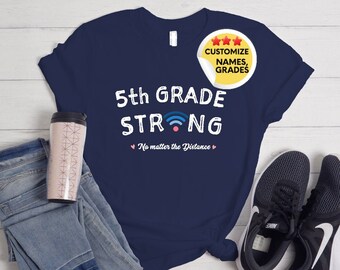 5th Grade Team Teacher Strong Shirt | Virtual Teacher Shirts | Fifth Grade Distance Learning Hybrid | Back to School Wifi T-Shirt l Wifi tee