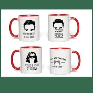 Mug Set of 4 Cups, I'm Trying Very Hard not to connect with people right now, David Rose Coffee Mug, Ew David fan