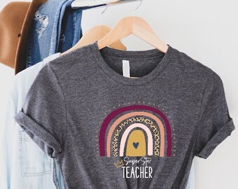 Teacher shirt l Superstar Teacher Tshirt, Teacher appreciation gift l Teacher Gift, Teaching shirt, Gift for teacher, rainbow teacher Tshirt