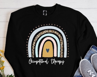Occupational Therapy Sweatshirt l OT Retro Rainbow shirt l Occupational Therapist l OT gifts l OT Graduation l Occupational Therapist Gift