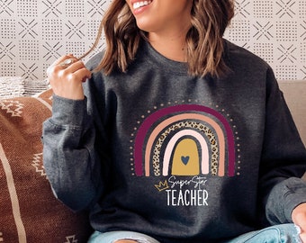 Teacher Sweatshirt, Teacher Shirt, Rainbow Teacher Sweater, Teacher Appreciation Week, Teacher Gift, Gift for Teacher, Teaching Sweatshirt