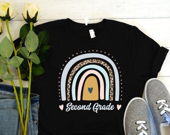 Second Grade Teacher Shirt - 2nd Grade Teacher - New Teacher Gift - Second Grade Shirt - Rainbow Teacher Shirt - Teaching Shirt, Teacher Tee