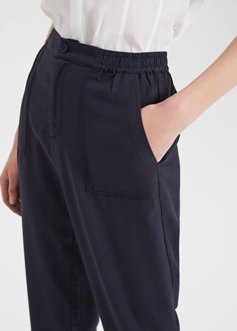 Women's casual Tencel/Lyocell pants with pockets relaxed | Etsy