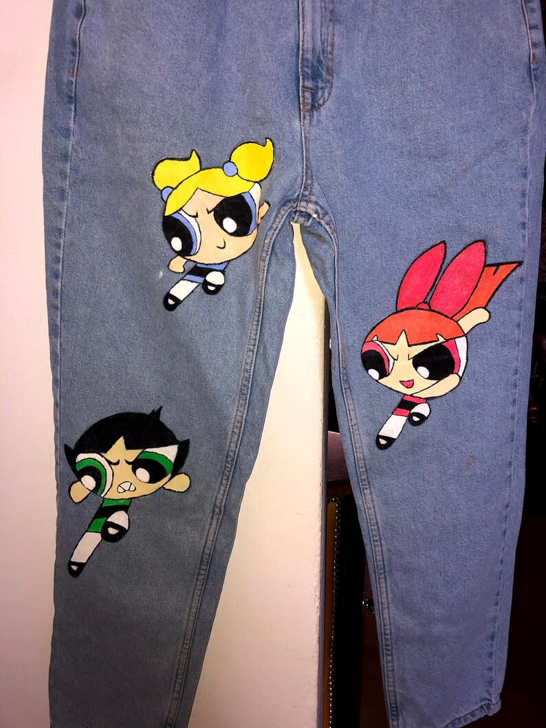 Custom Powerpuff Girls Jeans Etsy