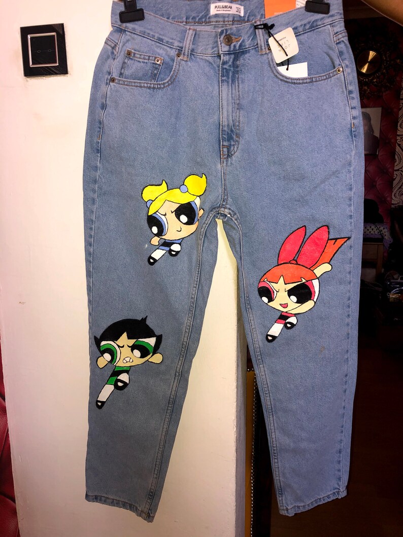 Custom Powerpuff Girls Jeans Etsy