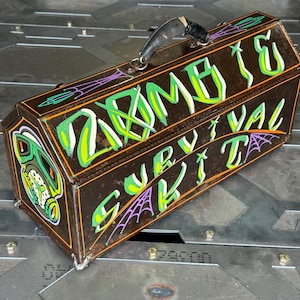 Hand Painted Zombie Survival Kit Toolbox