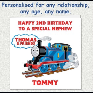 Biglietto di auguri di compleanno personalizzato di Thomas the Tank Engine