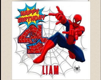 UK Greetings Spideran 4th Birthday Card - Spideran Birthday Card - View #2