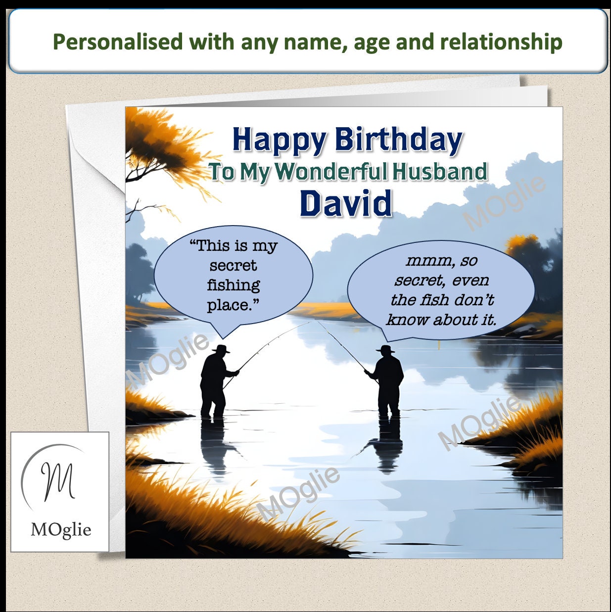 Personalised Fishing Birthday Card for Him Husband Son Customer Funny ...