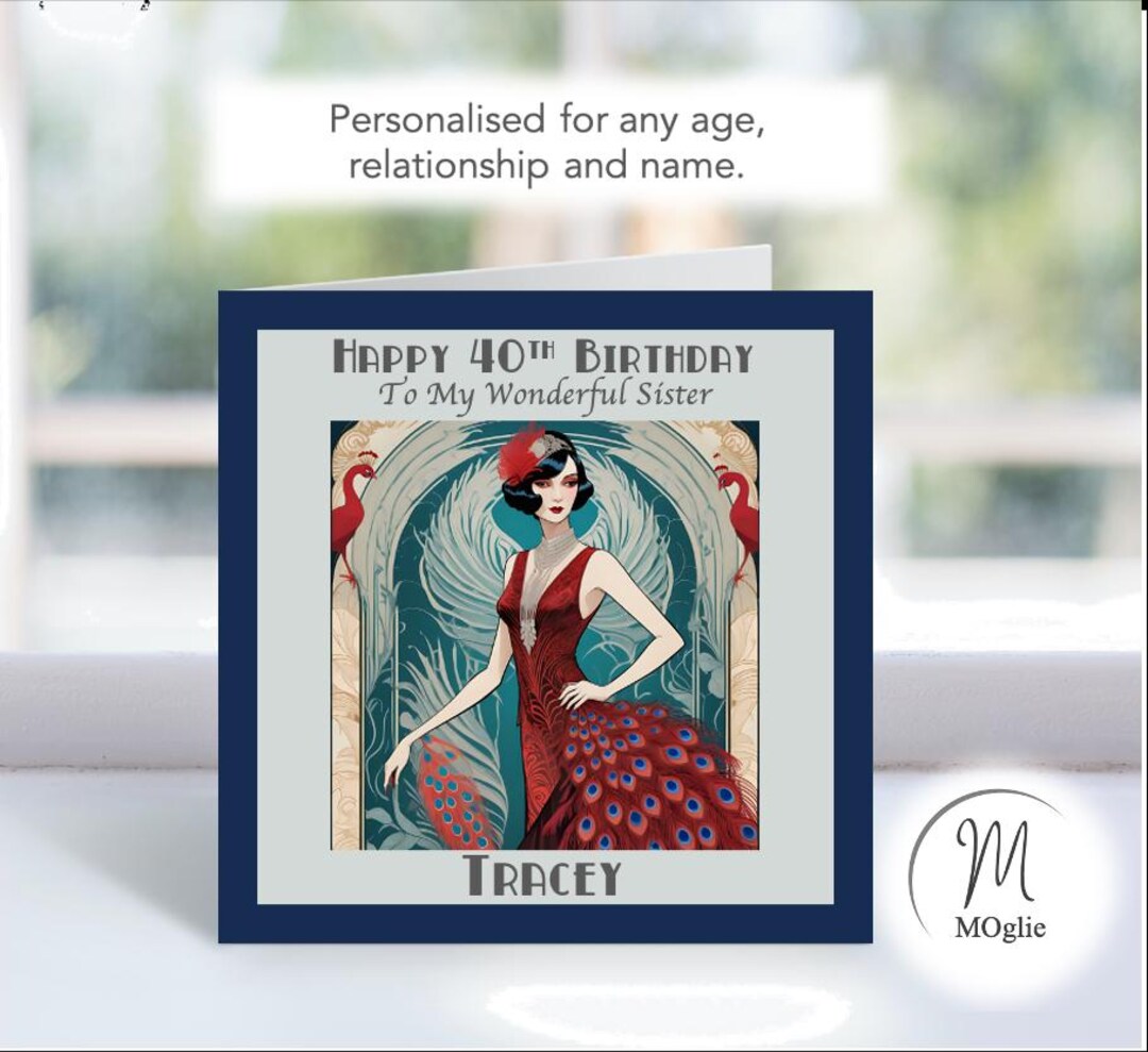 Art Deco Sister In Law Birthday Card - Special Thoughts - View #12