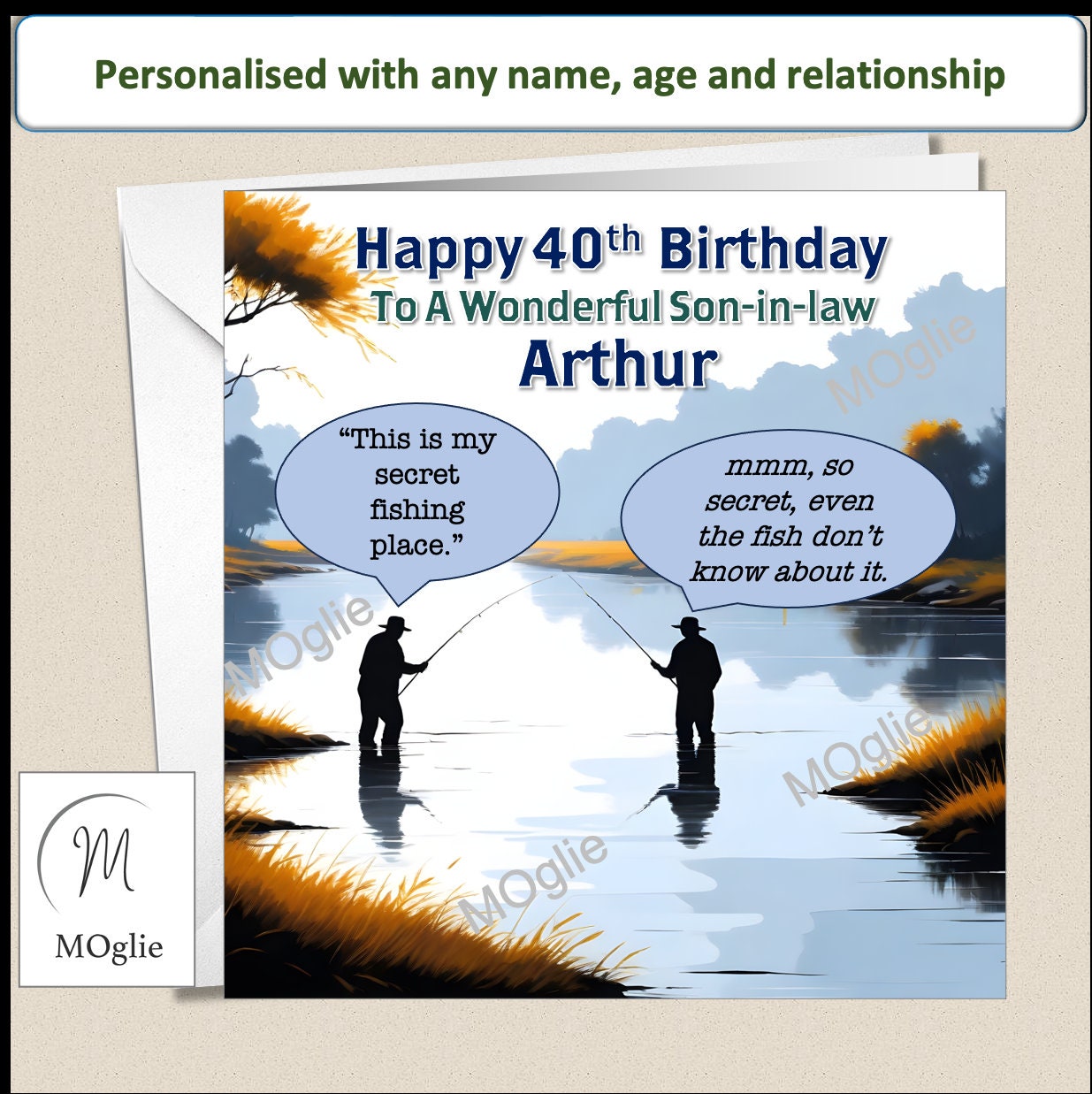 Personalised Fishing Birthday Card for Him Husband Son Customer Funny ...