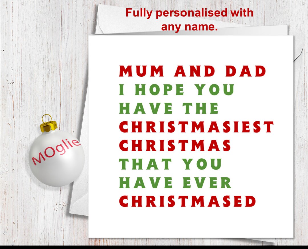 Personalised Christmas Card Funny Humourous Family Friend - Etsy