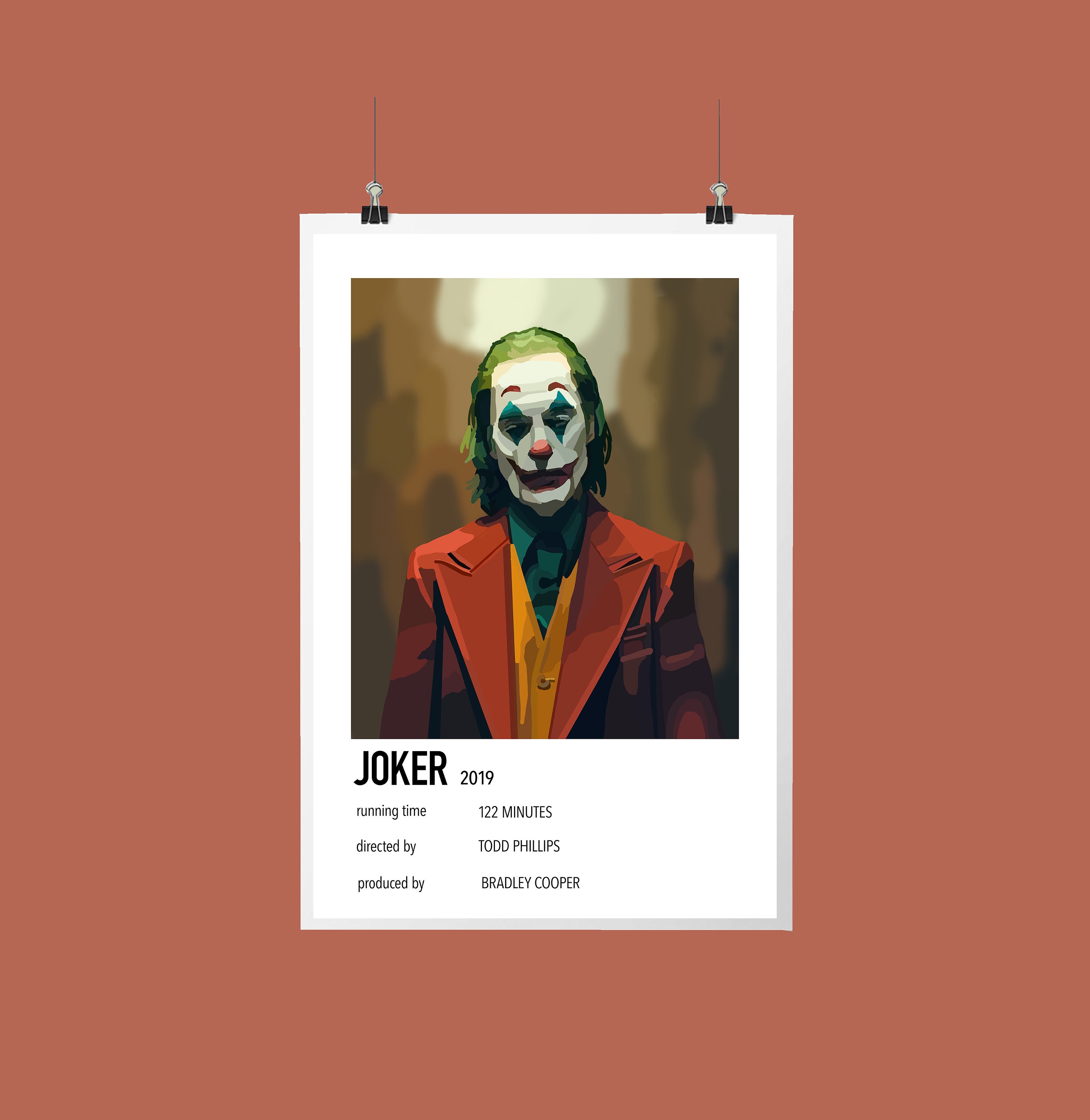Joker 19 Illustration Polaroid Style Film Poster Etsy Hong Kong