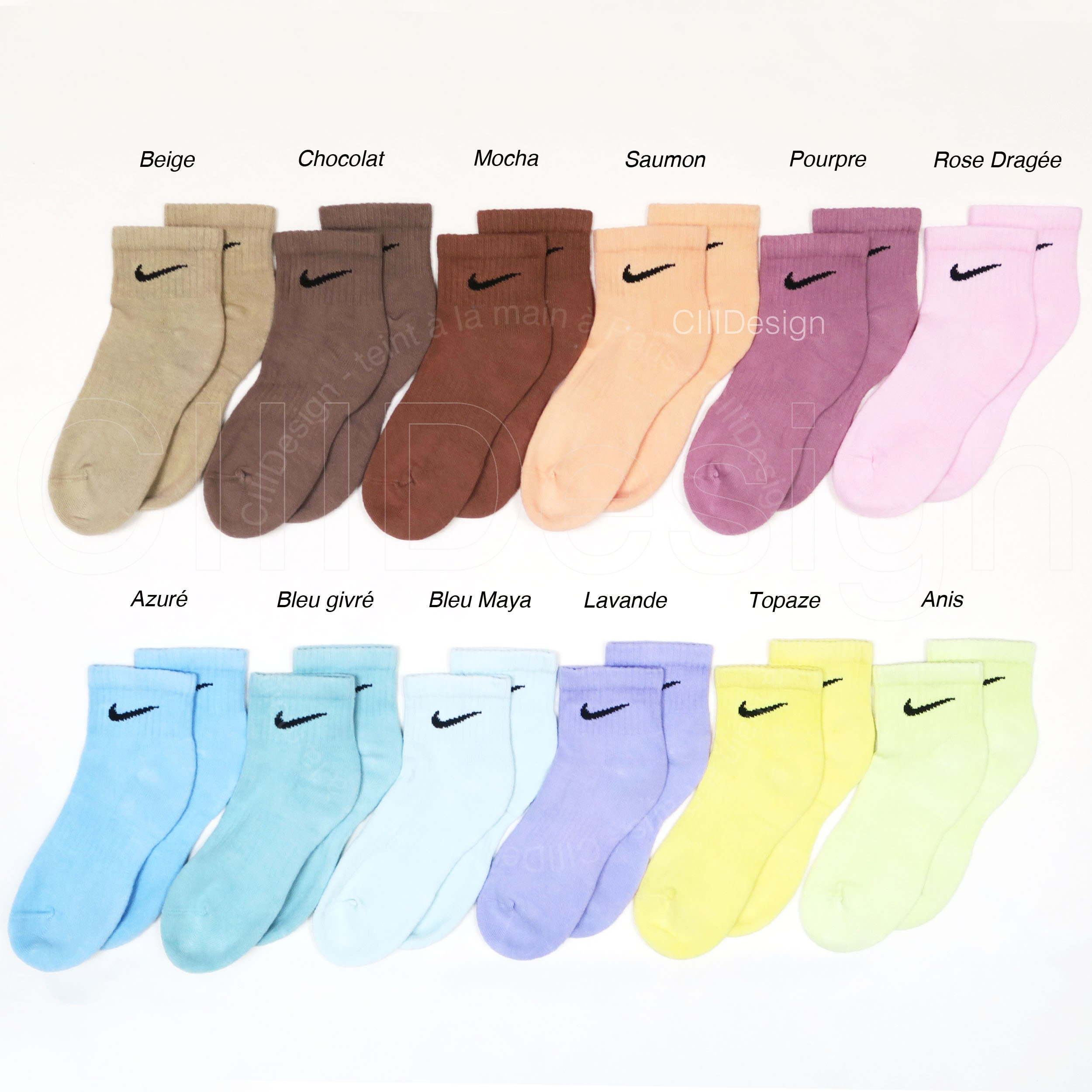 Nike Pastel short socks handtinted / Hand dyed Nike Socks Etsy