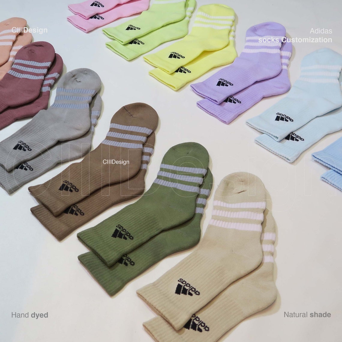 Chaussettes Adidas Pastel teintes ?� la main | Etsy France