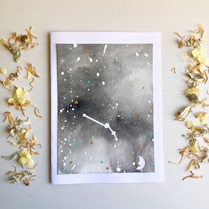 aquarelle peinte à la main (une seule carte, vierge à l'intérieur) | Constellation du Bélier