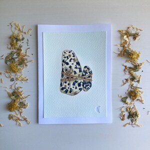 Carnet de correspondance peint à la main à l'aquarelle et au marqueur copic (une seule carte, vierge à l'intérieur) | Jaspe dalmatien
