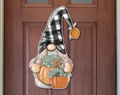 Succulent Pumpkin Gnome Door Hanger Sign, wreath sign, wreath supplies, wreath decor, wreath center, craft supplies, wreath embellishments