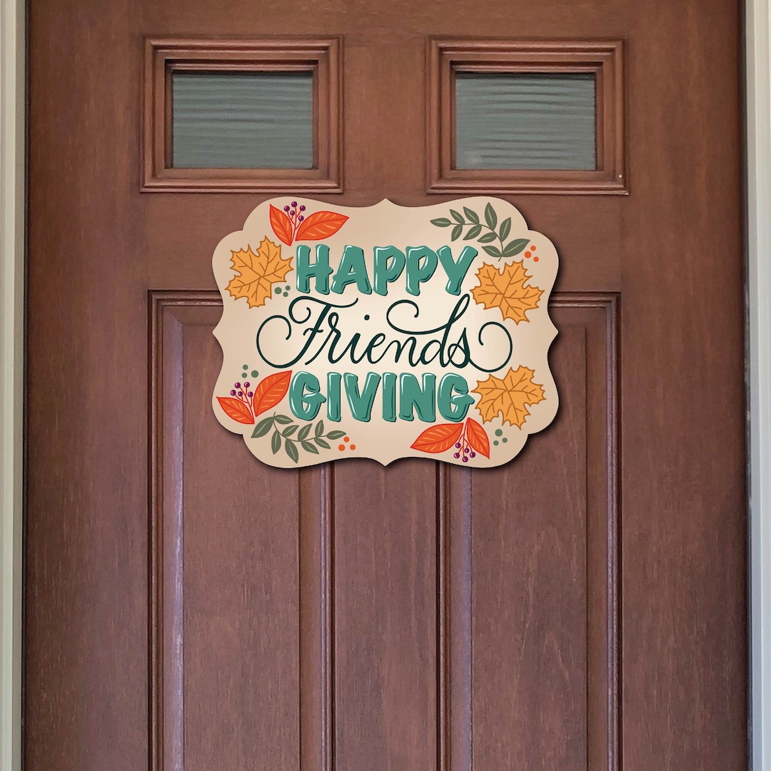 Happy Friendsgiving Door Hanger Sign, Wreath Sign, Wreath Supplies ...