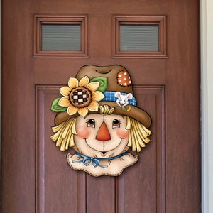 Fall Scarecrow Door Hanger Sign, wreath sign, wreath supplies, wreath decor, wreath center, craft supplies, wreath embellishments