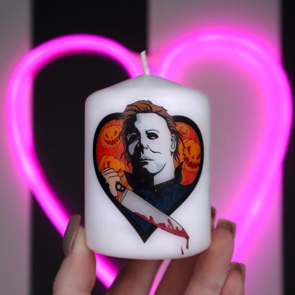 Mini Michael Myers Halloween Pillar Candle